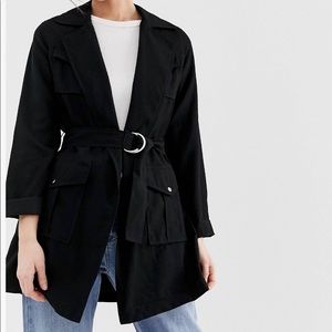 New look shirt jacket in black ASOS size 12